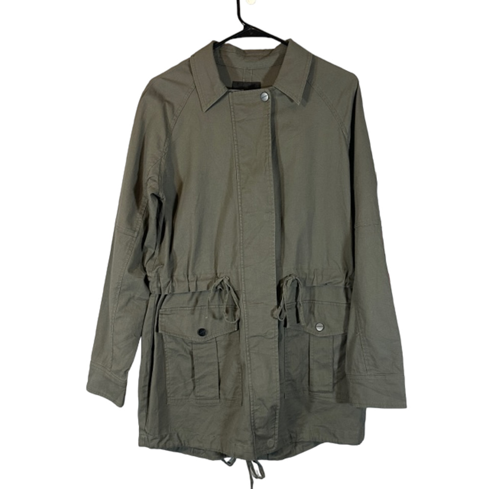 Sanctuary Gray Cotton Blend Casual Classic Full Zip Parka Jacket Women Sz M